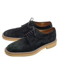 Christian Louboutin Navy Blue Suede Lace-Up Derby Size 41.5