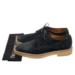 Christian Louboutin Navy Blue Suede Lace-Up Derby Size 41.5