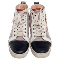 Christian Louboutin Multicolor Leather And Suede  Rantus Orlato High Top Sneakers Size 43