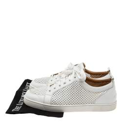 Christian louboutin White AC Rantulow Perforated Leather Low-Top Sneakers Size 46