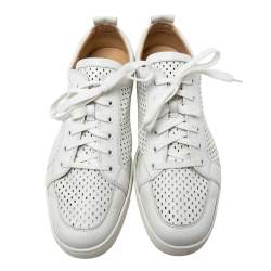 Christian louboutin White AC Rantulow Perforated Leather Low-Top Sneakers Size 46