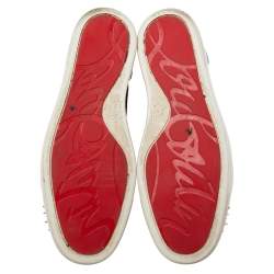 Pre Owned Christian Louboutin Multicolor Velvet, Leather and Lace Lou Pik Pik Orlato High Top Sneakers Size 42.5