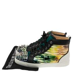 Christian Louboutin Multicolor Printed Patent and Leather Lou Pik Pik Orlato High Top Sneakers Size 43