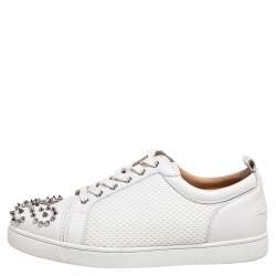 Louis junior spike leather low trainers Christian Louboutin White size 45.5  EU in Leather - 37412922