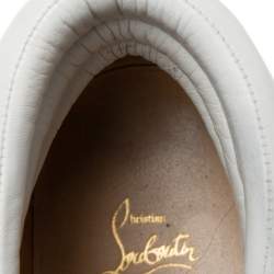 Christian Louboutin White/Black Leather And Patent Leather Sporty Dude High Top Sneakers Size 44