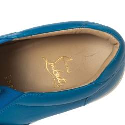 Christian Louboutin Blue Leather Spike Skate Slip-On Sneakers Size 41