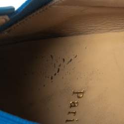 Christian Louboutin Blue Leather Spike Skate Slip-On Sneakers Size 41