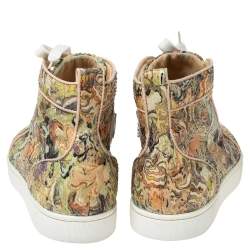 Christian Louboutin Beige Python Leather Rantus Orlato High-Top Sneakers Size 42.5
