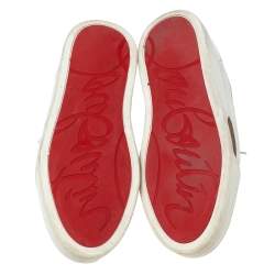 مملوكة مسبقًا حذاء رياضي كريستيان لوبوتان جلد وسوي دي بني مرتفع من أعلى مقاس 41.5