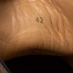 مملوكة مسبقًا Christian Louboutin Brown Leather Louis Orlato Spike High-Top Sneakers Size 42