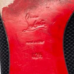 Pre Owned Christian Louboutin Black Woven Fabric Tassel Smoking Slippers Size 42.5 