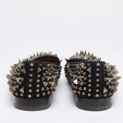 Christian Louboutin Black Suede Spike Loafers Size 42.5