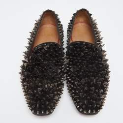 Christian Louboutin Black Suede Spike Loafers Size 42.5