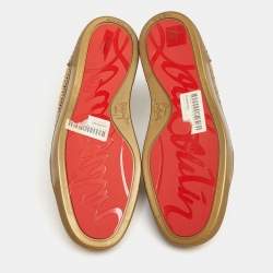 Christian Louboutin Bronze Python Leather and Crystal Embellished Suede Louis Orlato High-Top Sneakers Size 41