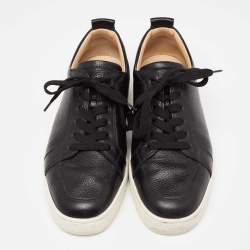 Pre Owned Christian Louboutin Black Leather Rantulow Low Top Sneakers Size 42