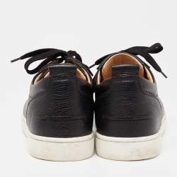Pre Owned Christian Louboutin Black Leather Rantulow Low Top Sneakers Size 42