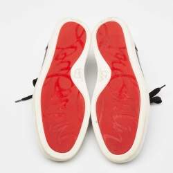 Pre Owned Christian Louboutin Black Leather Rantulow Low Top Sneakers Size 42