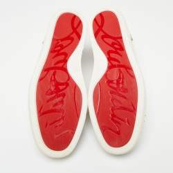 Christian Louboutin Multicolor Leather  and Fabric Louis Junior Spike Low Top Sneakers Size 42