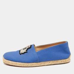 Christian Louboutin Blue Canvas Nanou Orlato Espadrille Flats Size Size 40