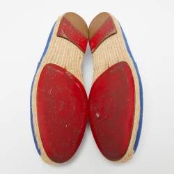 Christian Louboutin Blue Canvas Nanou Orlato Espadrille Flats Size Size 40