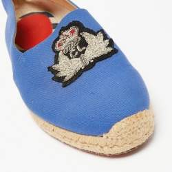 Christian Louboutin Blue Canvas Nanou Orlato Espadrille Flats Size Size 40