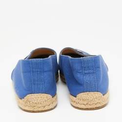 Christian Louboutin Blue Canvas Nanou Orlato Espadrille Flats Size Size 40