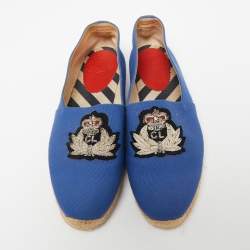 Christian Louboutin Blue Canvas Nanou Orlato Espadrille Flats Size Size 40