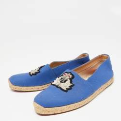 Christian Louboutin Blue Canvas Nanou Orlato Espadrille Flats Size Size 40
