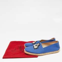Christian Louboutin Blue Canvas Nanou Orlato Espadrille Flats Size Size 40