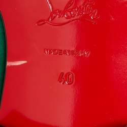 Pre Owned Christian Louboutin Green Velvet Dandelion Loafers Size 40 