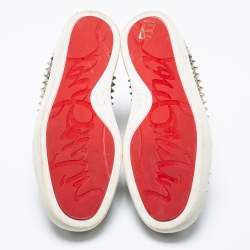 مملوكة مسبقًا حذاء رياضي كريستيان لوبوتان لويز سبايك ثعبان بيج بعنق طويل مقاس 40