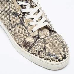 مملوكة مسبقًا حذاء رياضي كريستيان لوبوتان لويز سبايك ثعبان بيج بعنق طويل مقاس 40