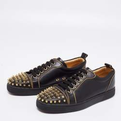 Louis junior spike leather low trainers Christian Louboutin Black size 39  EU in Leather - 32168737