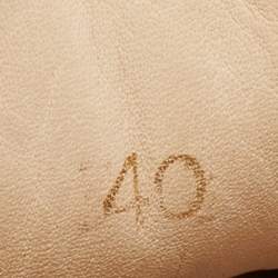 مملوكة مسبقًا Christian Louboutin Grey/Black Fabric, Patent and Leather Junior Louis Spikes Low-Top Sneakers Size 40