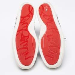 Pre Owned Christian Louboutin Black Croc Embossed Leather Rantus Orlato High Top Sneakers Size 44