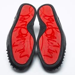 مملوكة مسبقًا حذاء رياضي كريستيان لوبوتان لويس جونيور سويدي أسود سبايك عنق منخفض مقاس 45