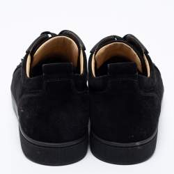 مملوكة مسبقًا حذاء رياضي كريستيان لوبوتان لويس جونيور سويدي أسود سبايك عنق منخفض مقاس 45