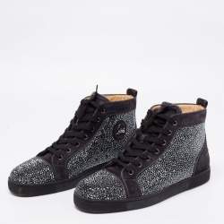 Christian Louboutin Black Leather Louis Strass High Top Sneakers Size 45 -  ShopStyle