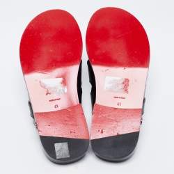 Christian Louboutin Black Leather Sinouhe Thong Flat Sandals Size 41