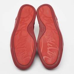 مملوكة مسبقًا Christian Louboutin Burgundy Suede Louis Junior Sneakers Size 41.5