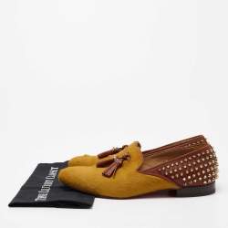 Christian Louboutin Two Tone Calf Hair And Leather  Spike Loafers Size 42.5