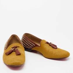 Christian Louboutin Two Tone Calf Hair And Leather  Spike Loafers Size 42.5