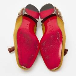 Christian Louboutin Two Tone Calf Hair And Leather  Spike Loafers Size 42.5