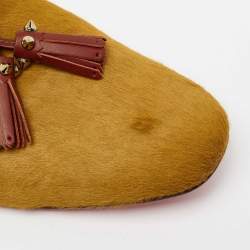 Christian Louboutin Two Tone Calf Hair And Leather  Spike Loafers Size 42.5