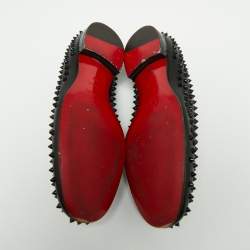 Pre Owned حذاء لوفرز كريستيان لوبوتان رولربوي جلد أسود مرصع سبايك مقاس 43