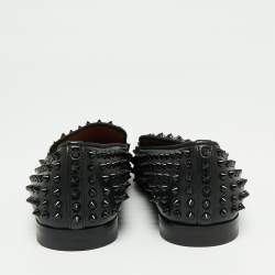 Pre Owned حذاء لوفرز كريستيان لوبوتان رولربوي جلد أسود مرصع سبايك مقاس 43