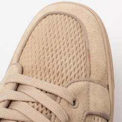 Pre Owned Christian Louboutin Beige Suede High-Top Sneakers Size 41