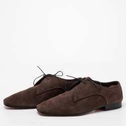 Christian Louboutin Brown Suede Lace up Derby Size 45