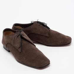 Christian Louboutin Brown Suede Lace up Derby Size 45