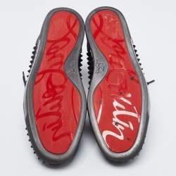 Pre Owned Christian Louboutin Dark Grey Suede Louis Spike High Top Sneakers Size 44